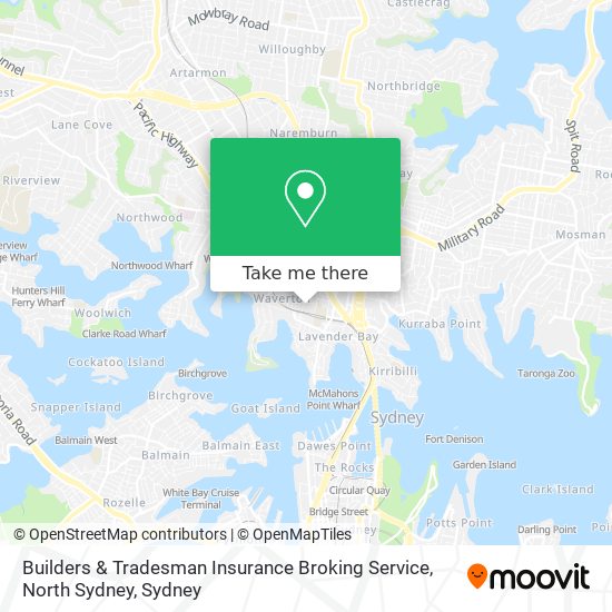 Builders & Tradesman Insurance Broking Service, North Sydney map