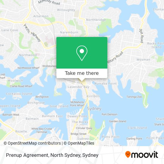 Prenup Agreement, North Sydney map
