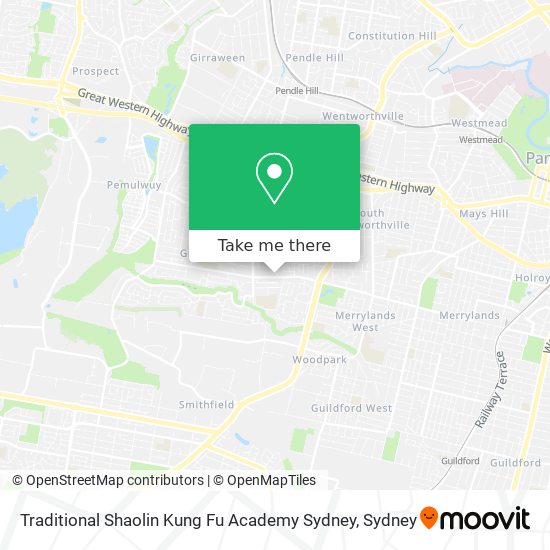 Mapa Traditional Shaolin Kung Fu Academy Sydney