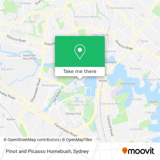 Pinot and Picasso Homebush map