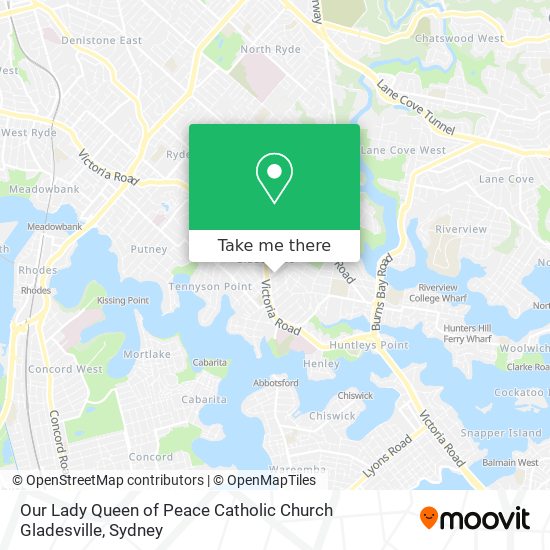 Our Lady Queen of Peace Catholic Church Gladesville map