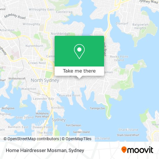 Mapa Home Hairdresser Mosman