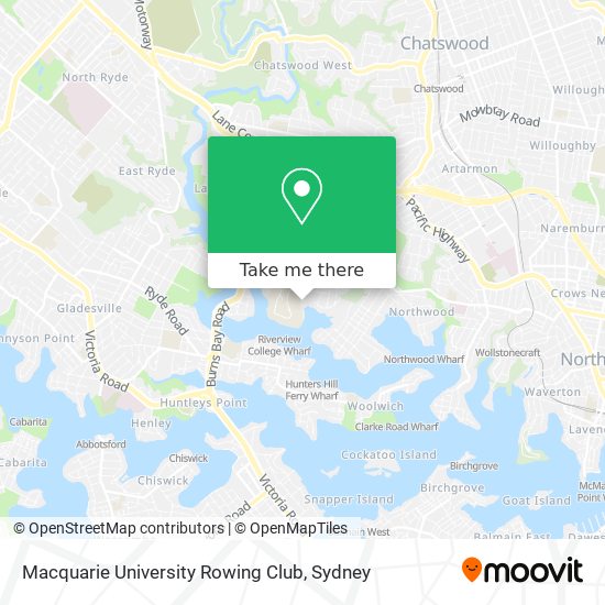 Mapa Macquarie University Rowing Club