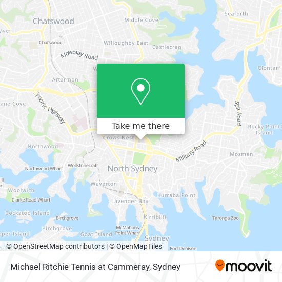 Mapa Michael Ritchie Tennis at Cammeray