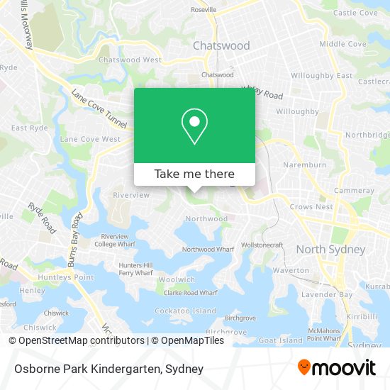 How to get to Osborne Park Kindergarten in Lane Cove by Bus, Train