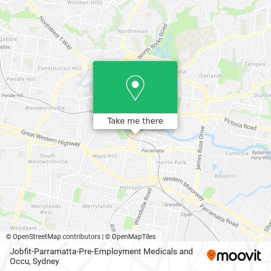 Jobfit-Parramatta-Pre-Employment Medicals and Occu map