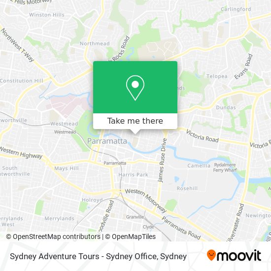 Mapa Sydney Adventure Tours - Sydney Office