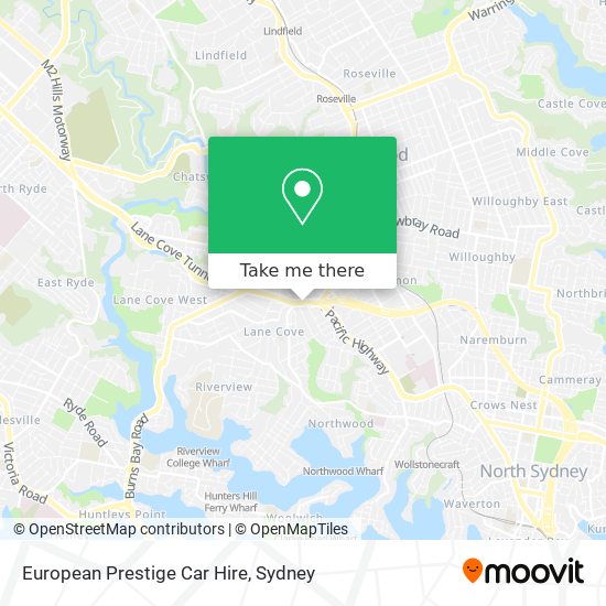 European Prestige Car Hire map