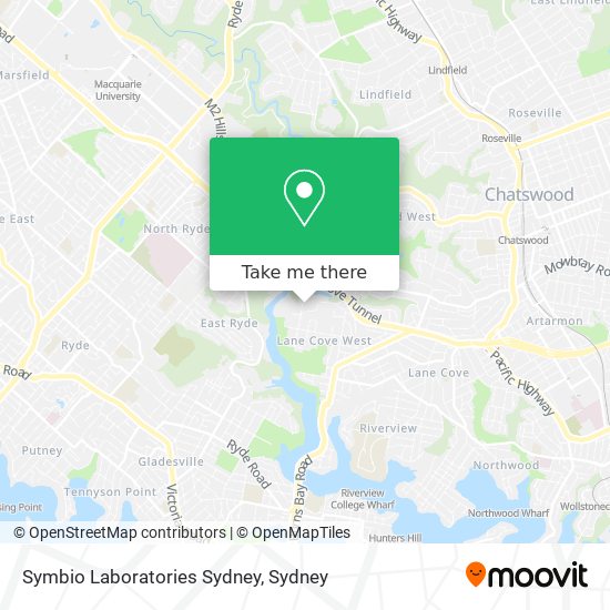 Mapa Symbio Laboratories Sydney