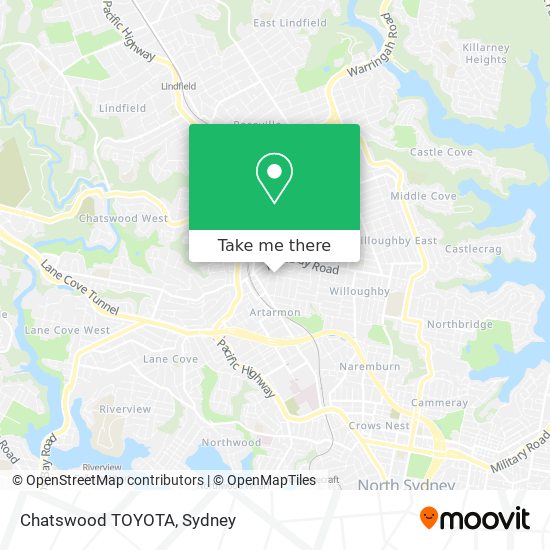 Mapa Chatswood TOYOTA