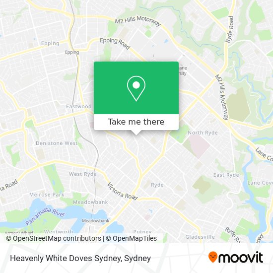 Mapa Heavenly White Doves Sydney