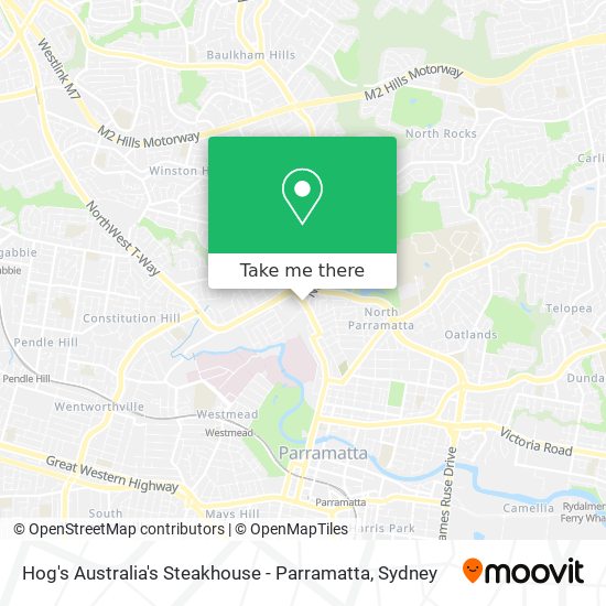 Hog's Australia's Steakhouse - Parramatta map