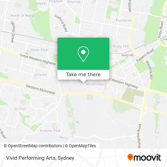 Vivid Performing Arts map