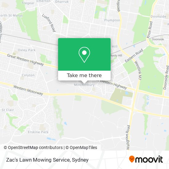 Zac's Lawn Mowing Service map