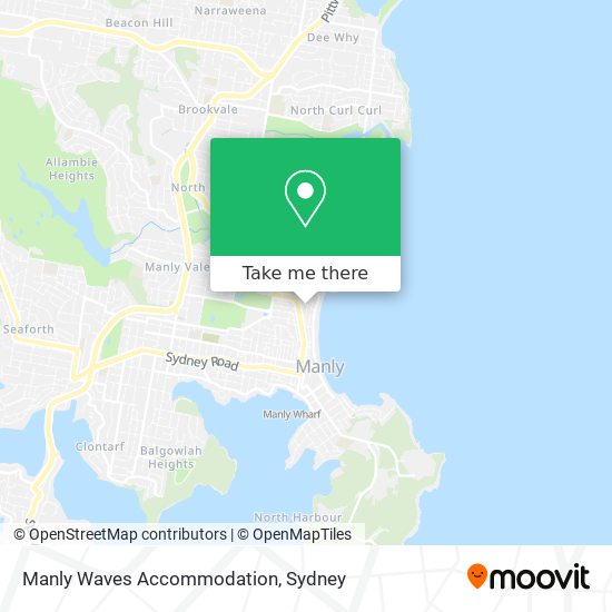 Manly Waves Accommodation map