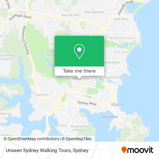 Mapa Unseen Sydney Walking Tours