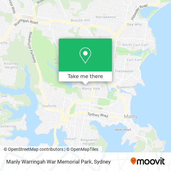 Manly Warringah War Memorial Park map