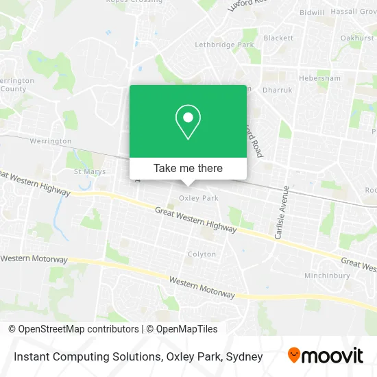 Mapa Instant Computing Solutions, Oxley Park