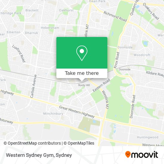 Western Sydney Gym map