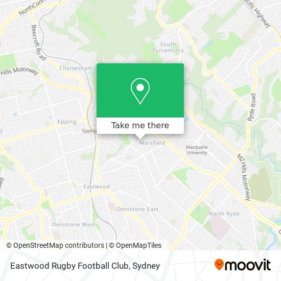 Mapa Eastwood Rugby Football Club