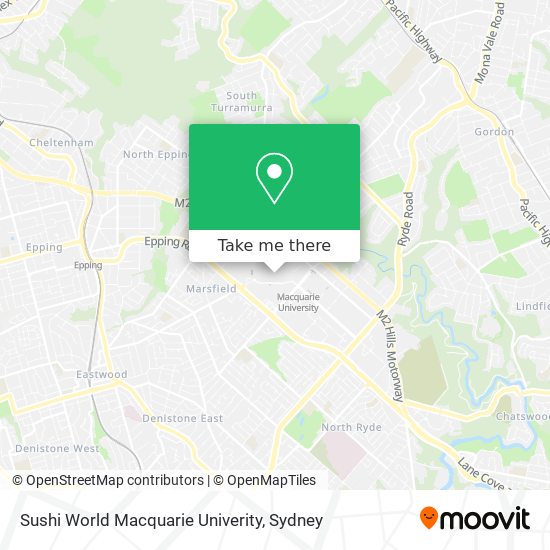 Sushi World Macquarie Univerity map