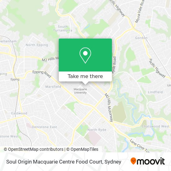 Soul Origin Macquarie Centre Food Court map