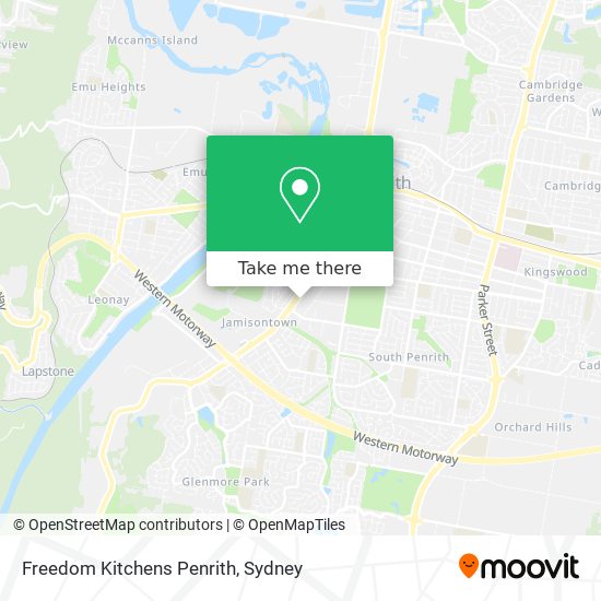 Freedom Kitchens Penrith map