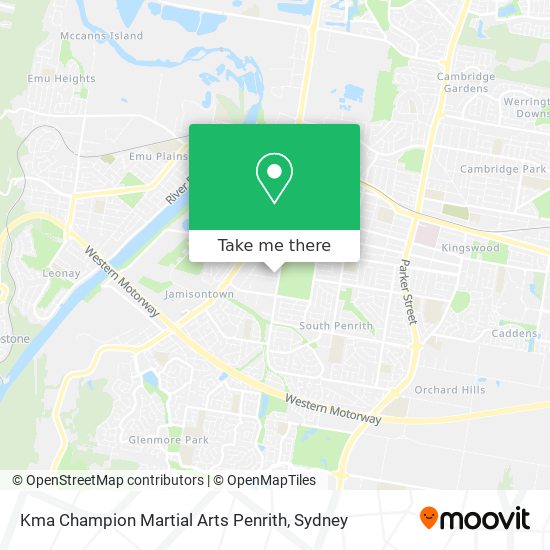 Mapa Kma Champion Martial Arts Penrith