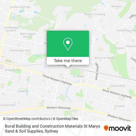 Boral Building and Construction Materials St Marys Sand & Soil Supplies map