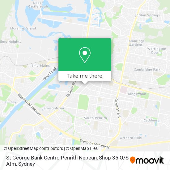 St George Bank Centro Penrith Nepean, Shop 35 O / S Atm map