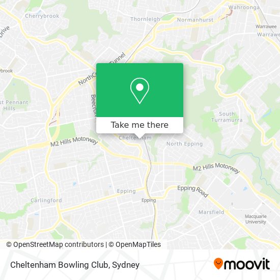 Cheltenham Bowling Club map