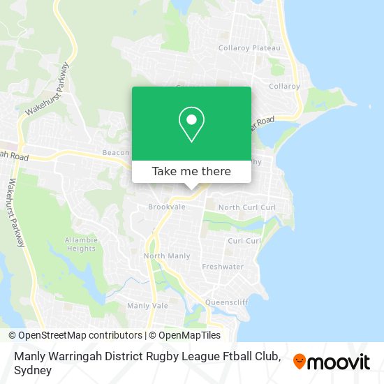Manly Warringah District Rugby League Ftball Club map