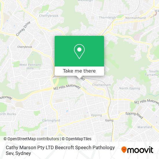 Cathy Marson Pty LTD Beecroft Speech Pathology Sev map