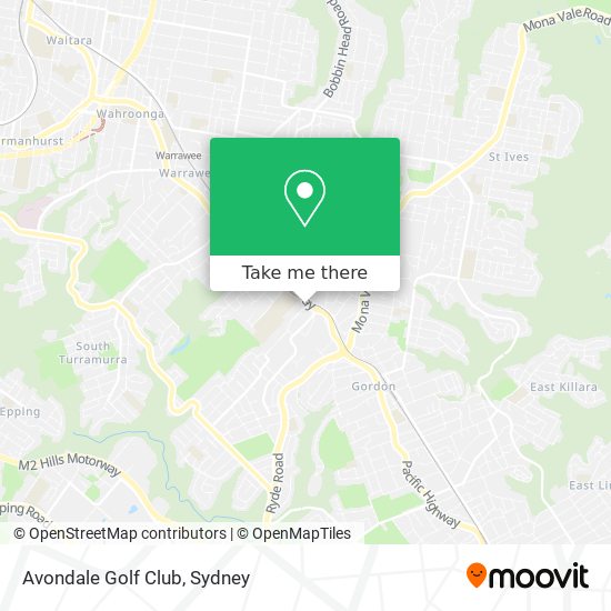 Mapa Avondale Golf Club