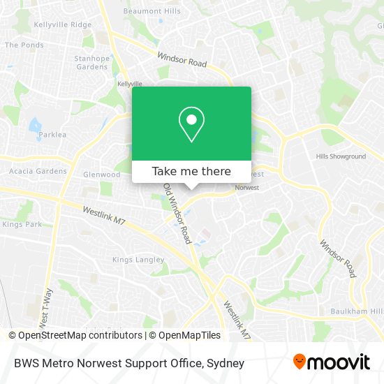 BWS Metro Norwest Support Office map
