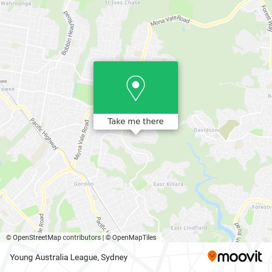 Young Australia League map