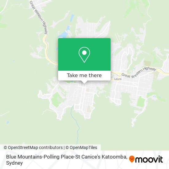 Blue Mountains-Polling Place-St Canice's Katoomba map