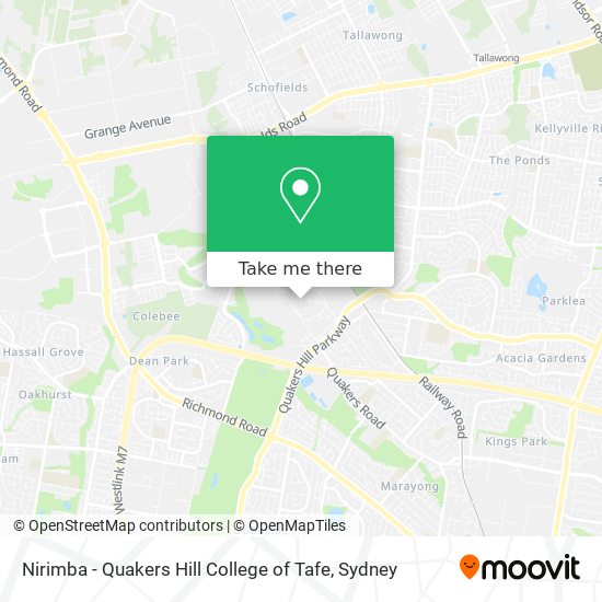 Mapa Nirimba - Quakers Hill College of Tafe