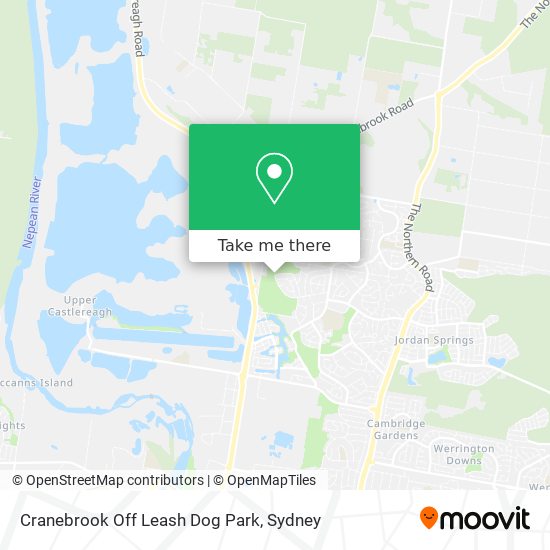 Mapa Cranebrook Off Leash Dog Park