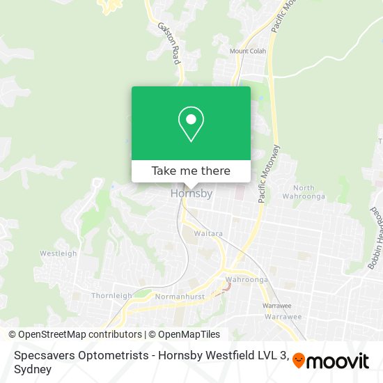 Specsavers Optometrists - Hornsby Westfield LVL 3 map