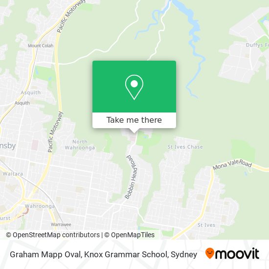 Graham Mapp Oval, Knox Grammar School map