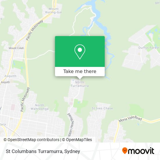 Mapa St Columbans Turramurra