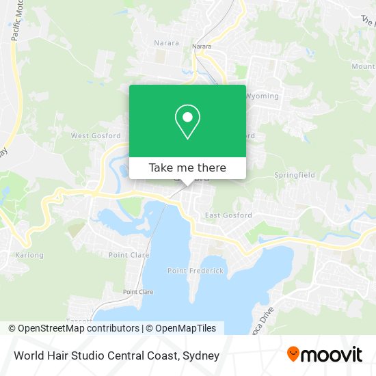 World Hair Studio Central Coast map