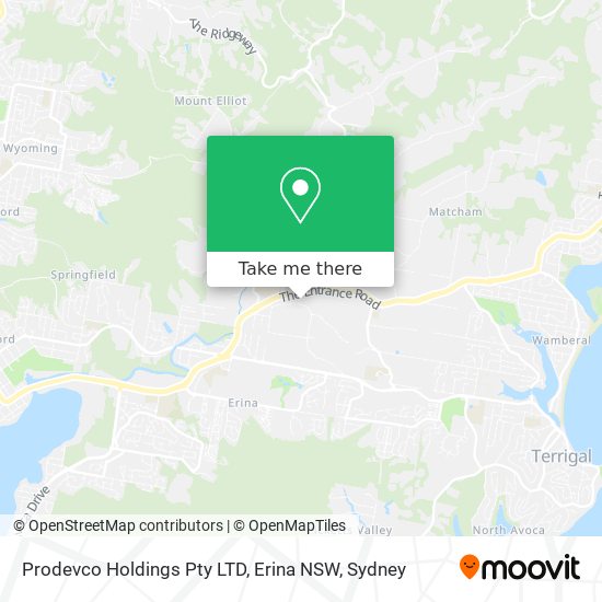 Mapa Prodevco Holdings Pty LTD, Erina NSW