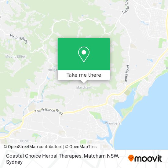 Mapa Coastal Choice Herbal Therapies, Matcham NSW