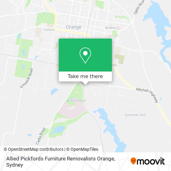 Allied Pickfords Furniture Removalists Orange map