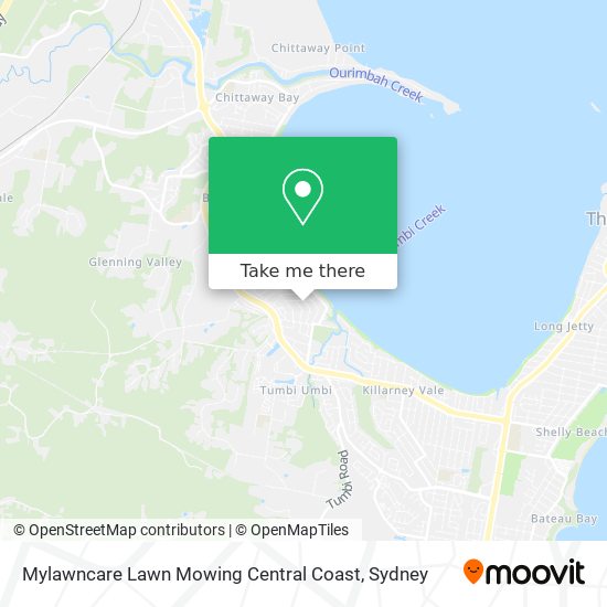 Mapa Mylawncare Lawn Mowing Central Coast