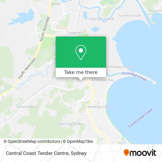 Mapa Central Coast Tender Centre