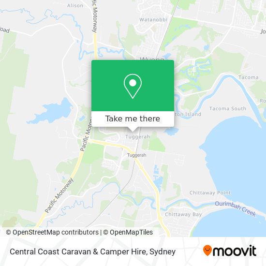 Central Coast Caravan & Camper Hire map