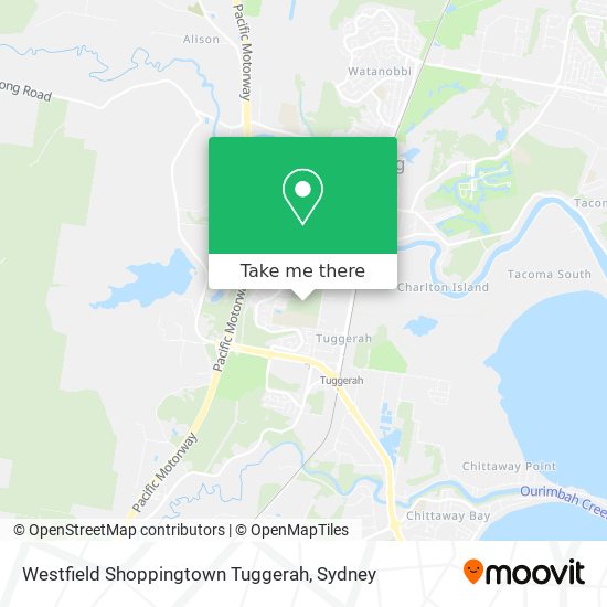 Mapa Westfield Shoppingtown Tuggerah